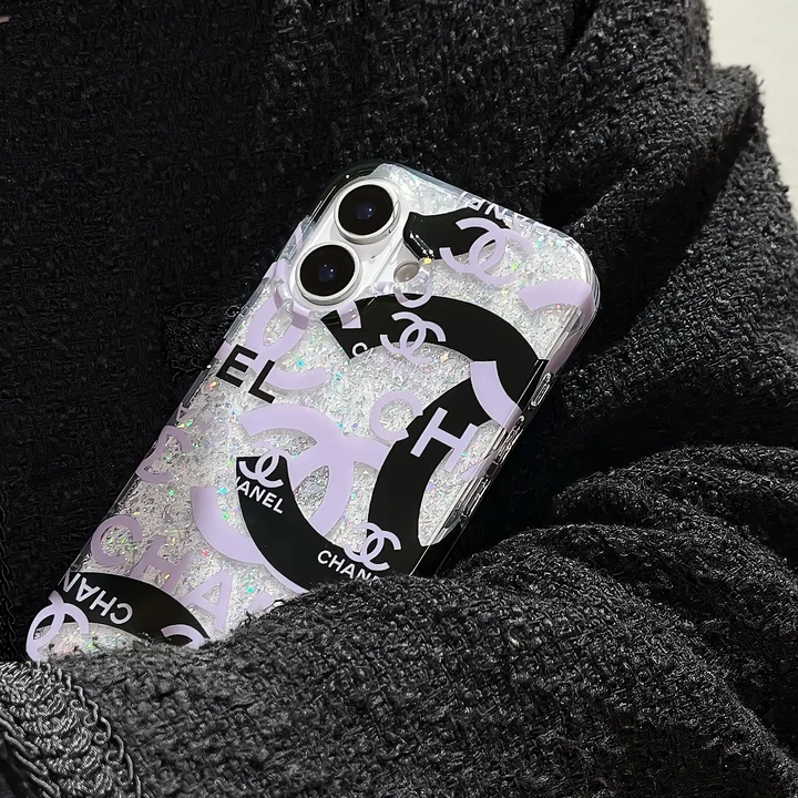  chanel silver foil glitter iphone 16/16pro case