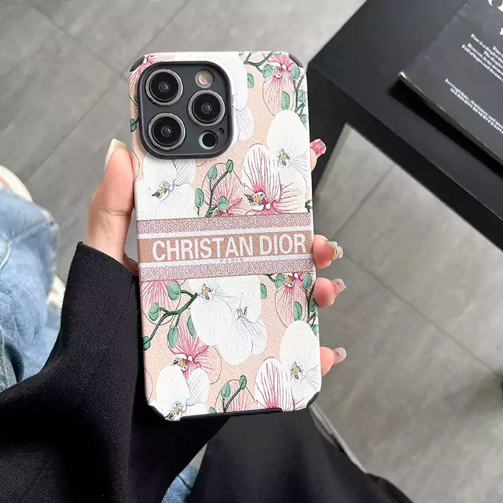 dior pebbled leather floral iphone 16/16pro/pro max case