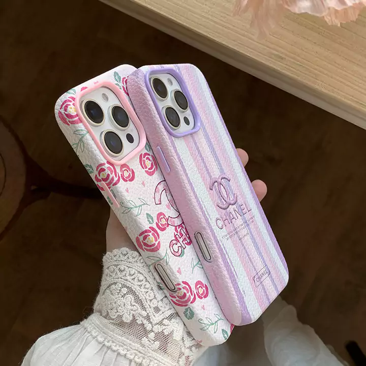 chanel all around litchi grain floral iphone case