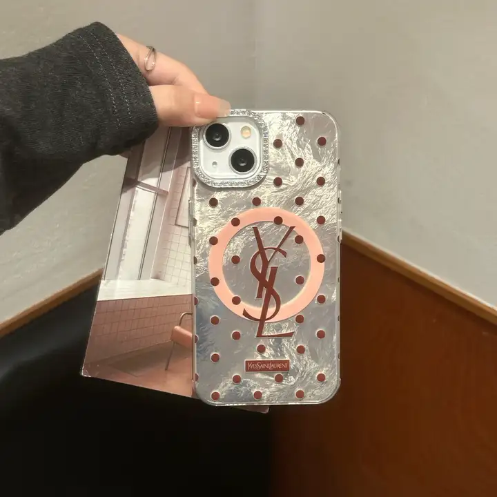  sparkling rhinestone magnetic ysl iphone 16/16pro case