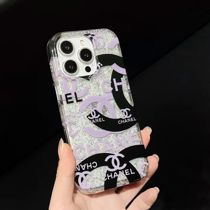  chanel silver foil glitter iphone 15/15pro case
