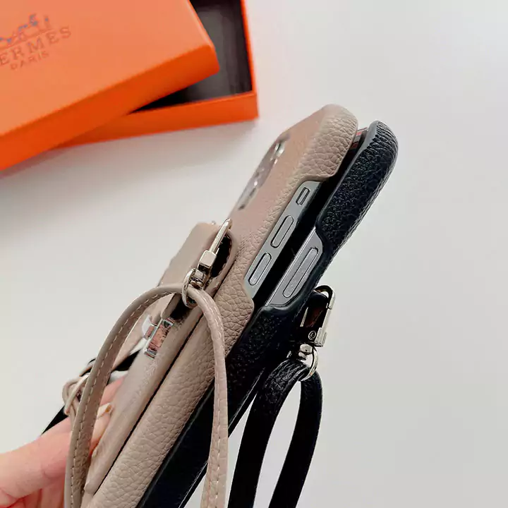 hermès pebbled leather cardholder crossbody iphone 16/16pro/pro max case
