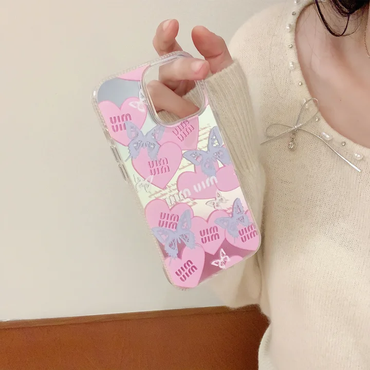 miumiu pink heart iphone 16/16pro/pro max case