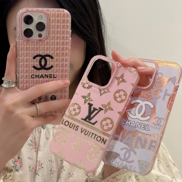 lv foundation hollow - out chanel pink checkered iphone case