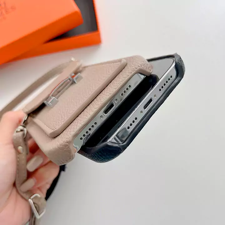 hermès pebbled leather cardholder crossbody iphone 16/16pro/pro max case