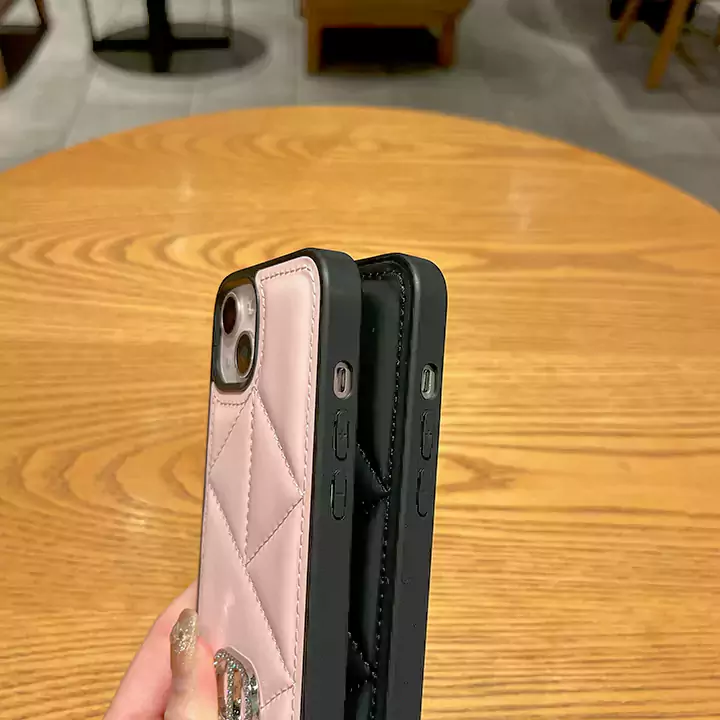 dior folded leather - grain cd logo iphone case