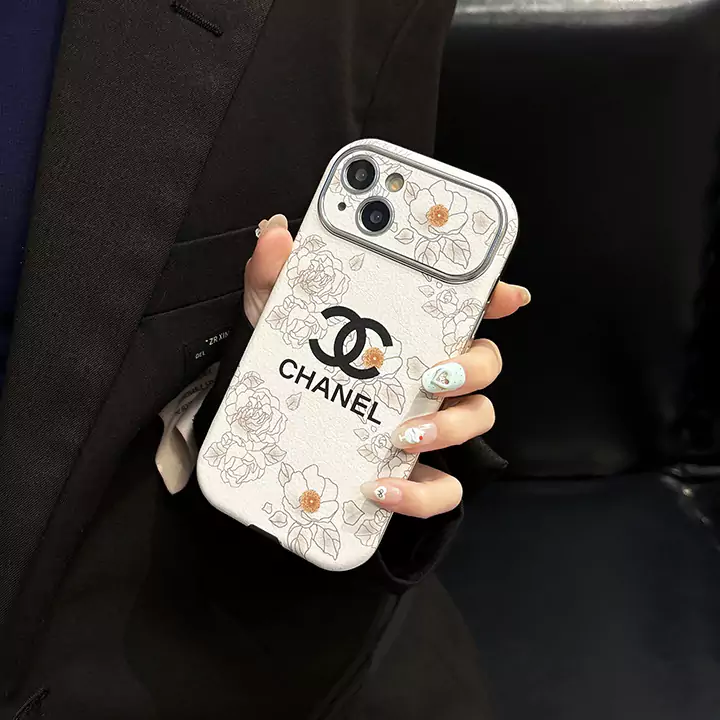 chanel large window leather laminated iphone case with rose