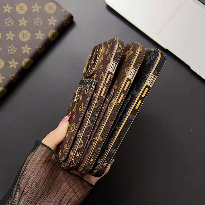 louis vuitton metal logo cardholder electroplated iphone 16/16pro/pro max case
