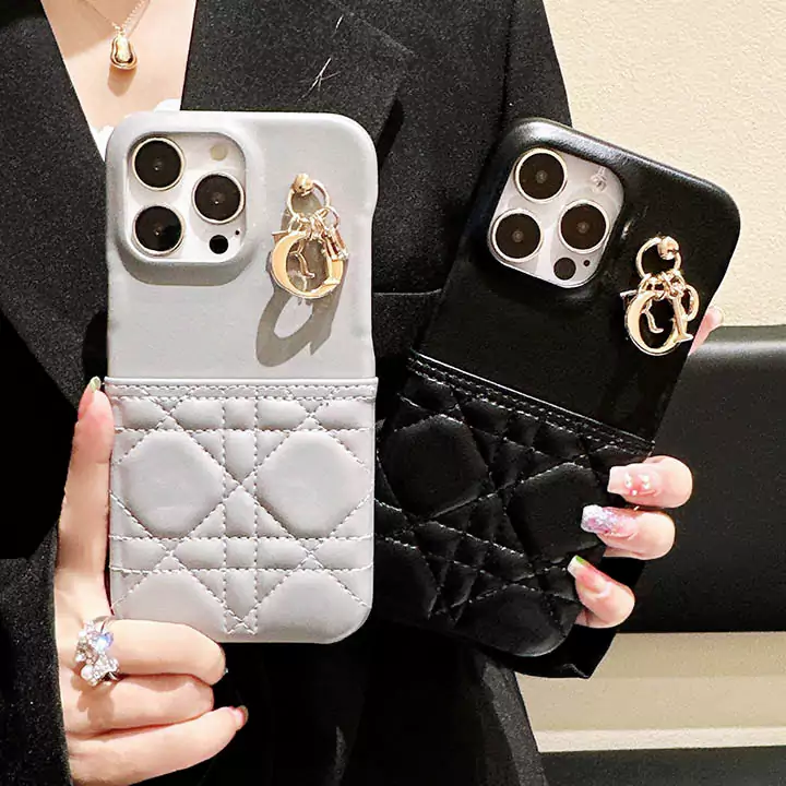dior metal pendant card holder iphone case