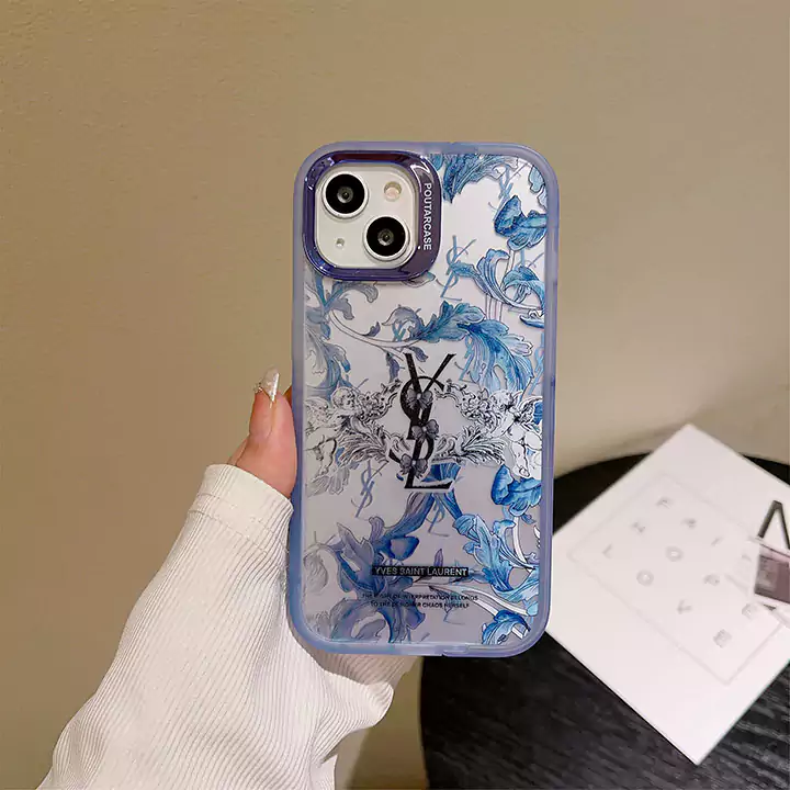ysl semi-transparent floral iphone 16/16pro/pro max case