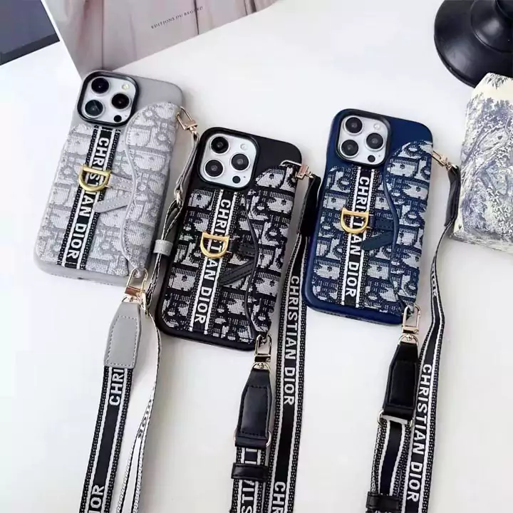 Dior - style long - strap iPhone case
