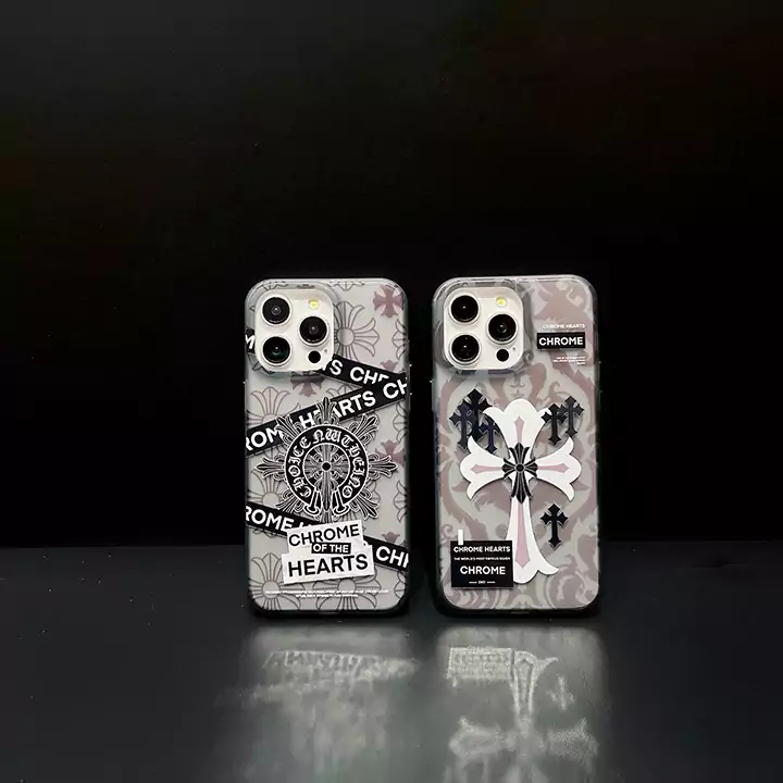 chrome hearts cross and letter stripes iphone case