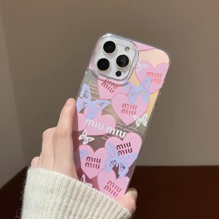 miumiu pink heart iphone 16/16pro/pro max case