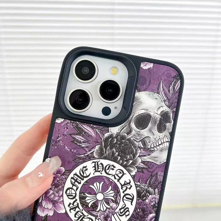dark chrome hearts iphone case