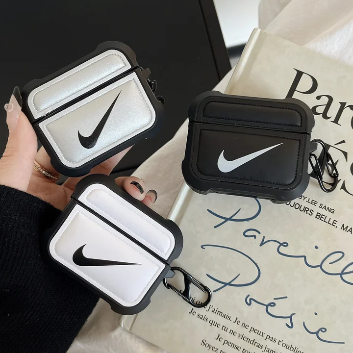 Nike - inspired black & white down jacket - style AirPods case