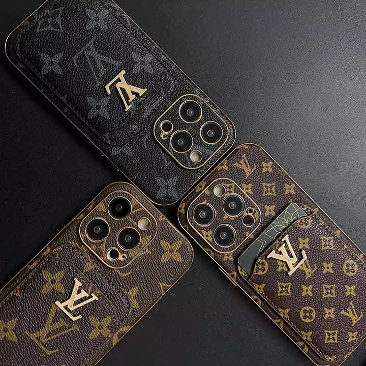 louis vuitton metal logo cardholder electroplated iphone 16/16pro/pro max case
