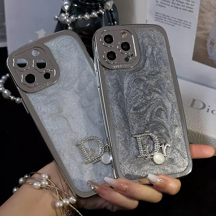 dior rhinestone logo flower - shaped camera iphone case