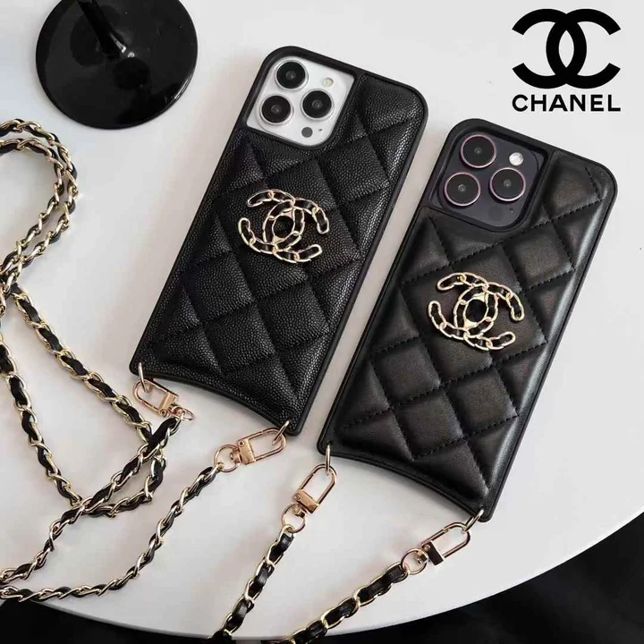 chanel fish - tail lambskin/caviar quilted cross - body chain iphone case