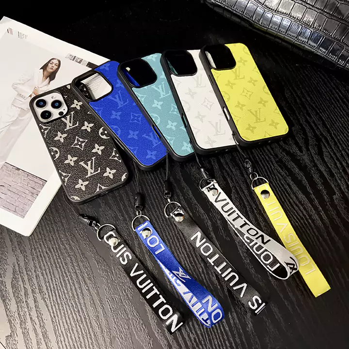 LV solid - color print hand strap iPhone case