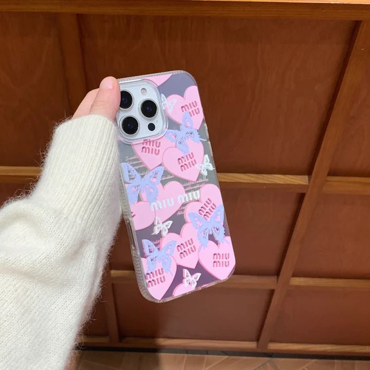 miumiu pink heart iphone 16/16pro/pro max case