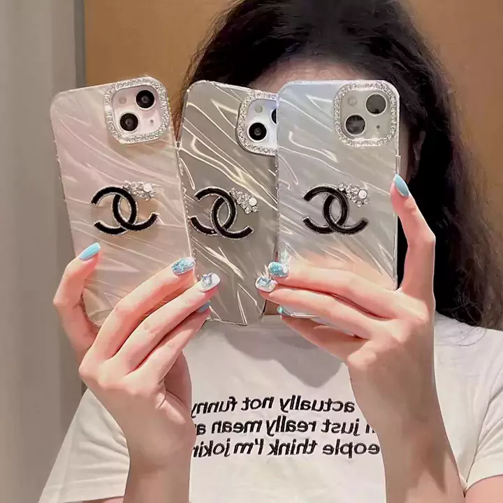 chanel diamond - accented pleated iphone case