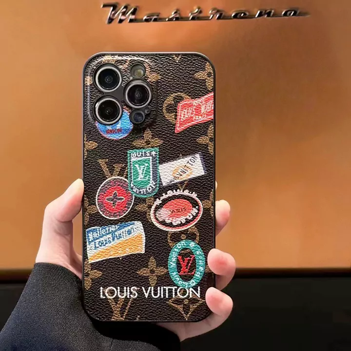 louis vuitton leather retro label iphone case