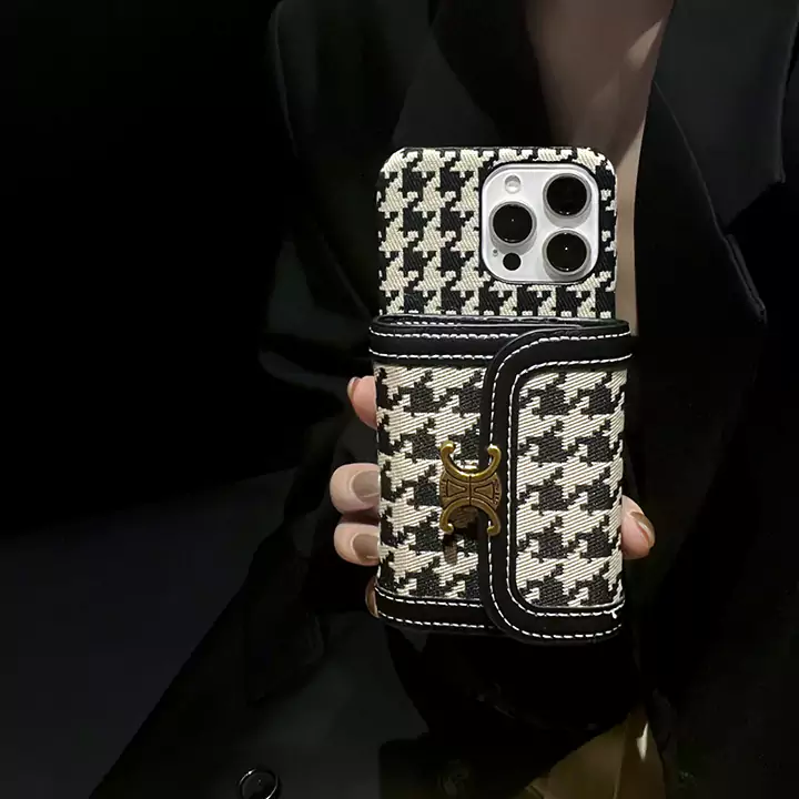 celine vintage houndstooth accordion card holder iphone case