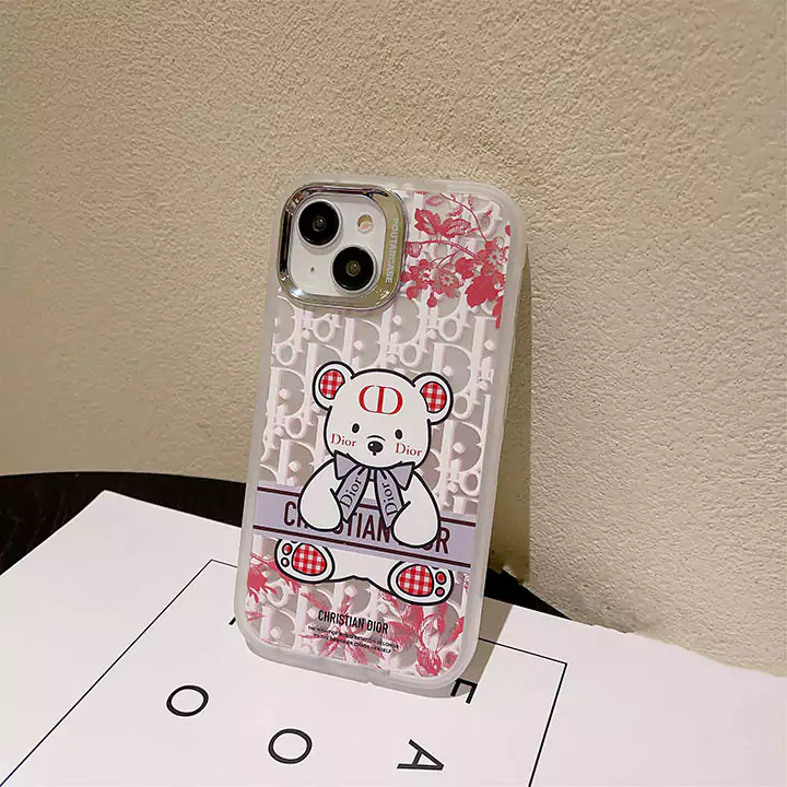 dior semi-transparent bear stand iphone 16/16pro/pro max case