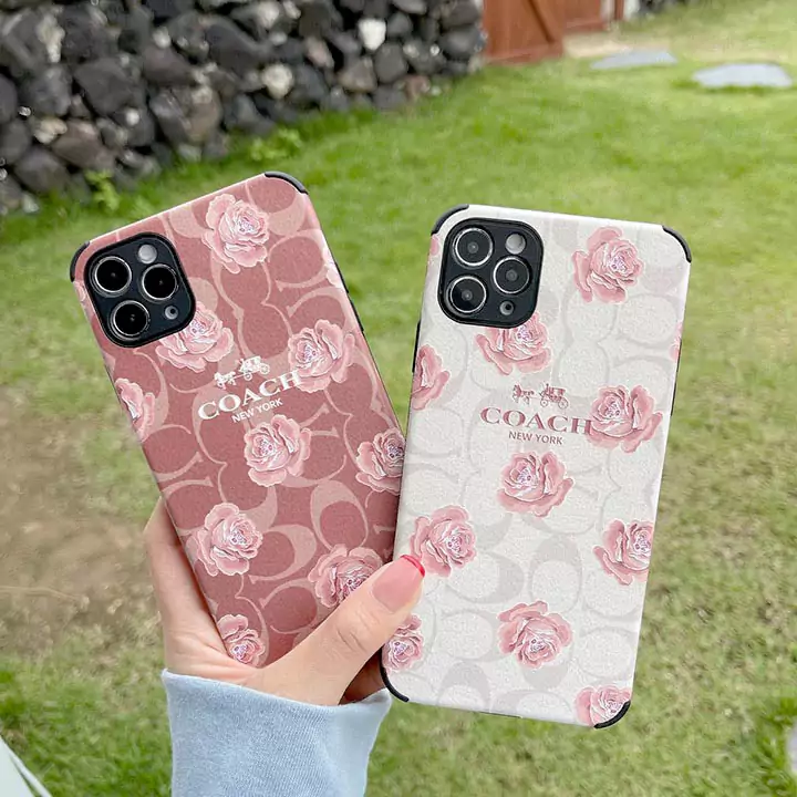 coach camellia embossed leather iphone case