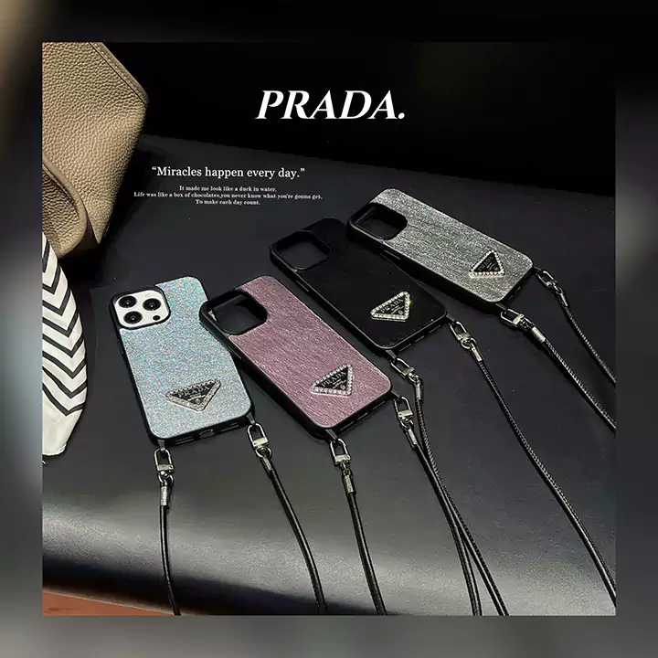 prada cross - body metal rhinestone logo iphone case