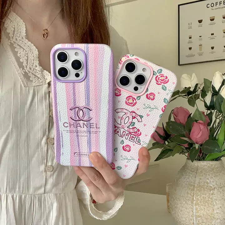 chanel all around litchi grain floral iphone case