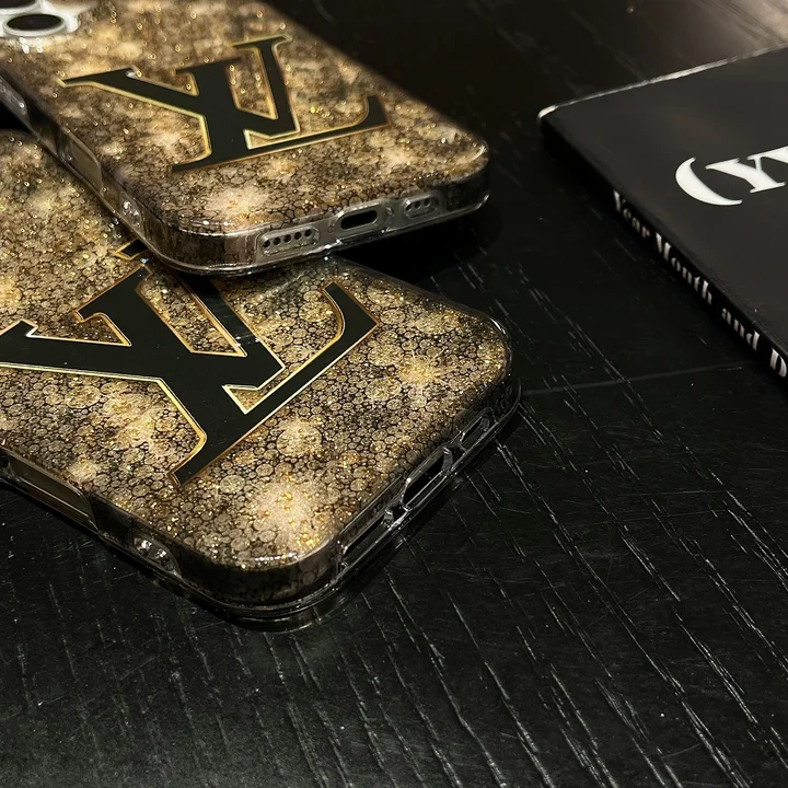  lv blazing gold foil glitter iphone 15/15pro case