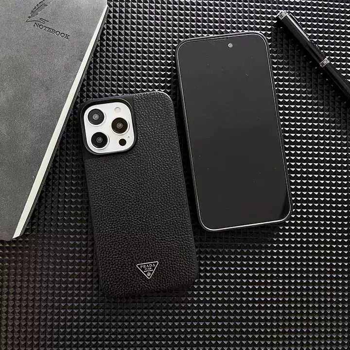 prada black leather iphone 16/16pro/pro max case