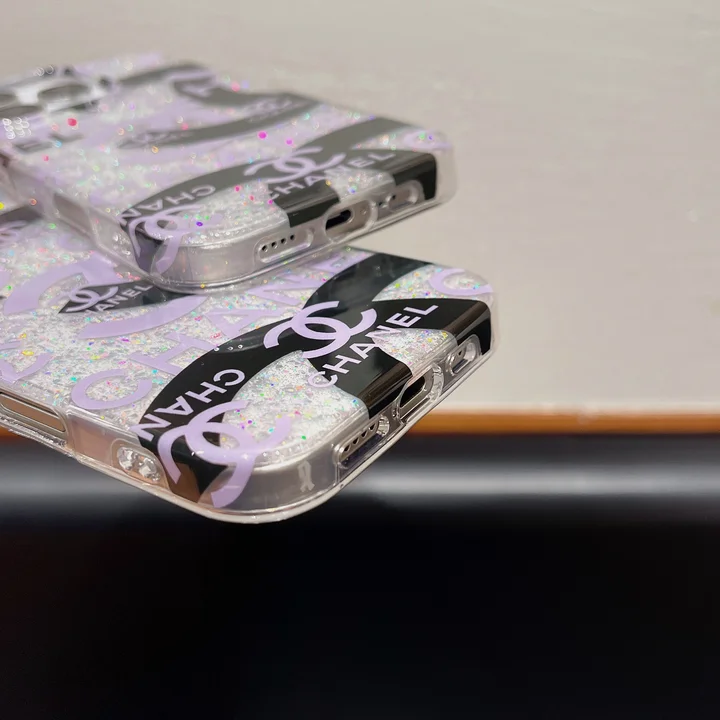  chanel silver foil glitter iphone 14/14pro case