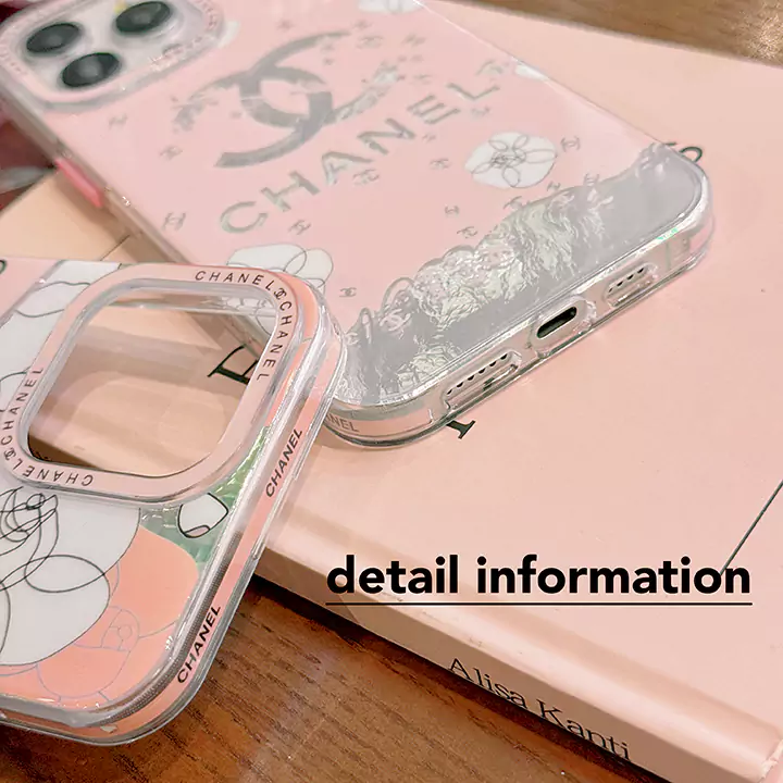 chanel hollowed - out white flower and shattered rhinestone iphone case