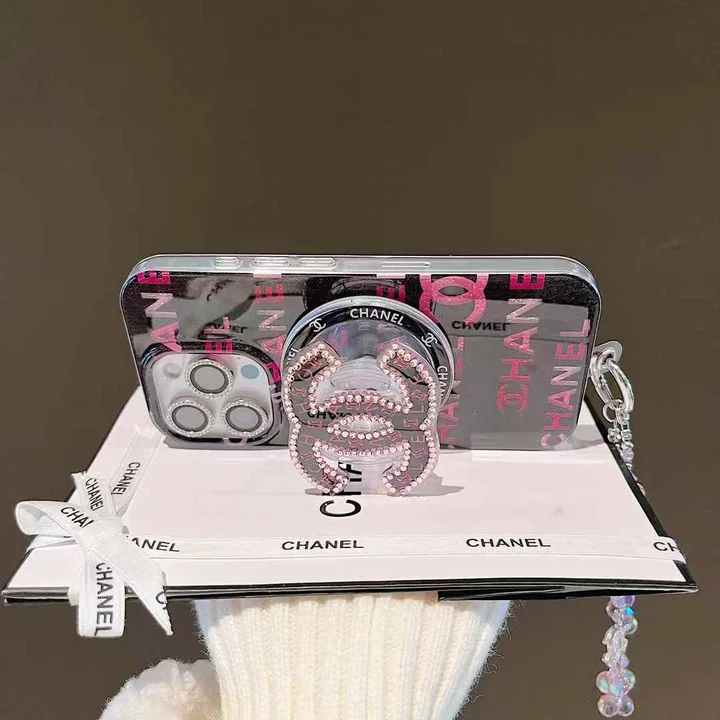 chanel style magnetic series iphone case with stand and rhinestones