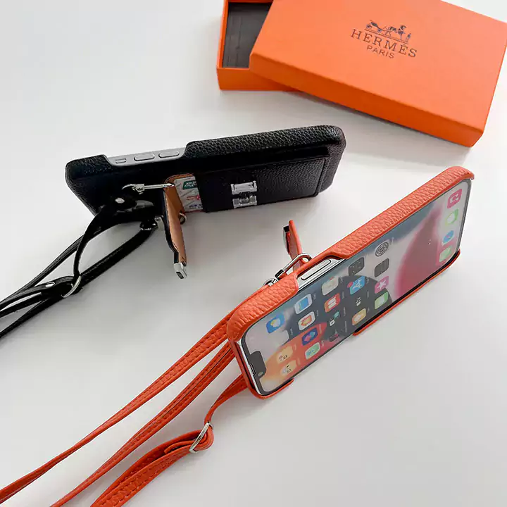 hermès pebbled leather cardholder crossbody iphone 16/16pro/pro max case