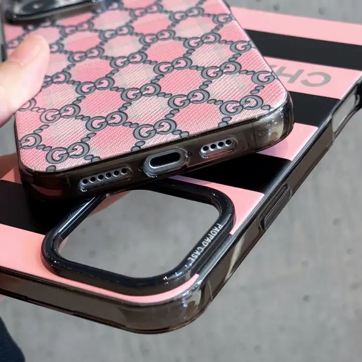 CHANEL striped phone case
