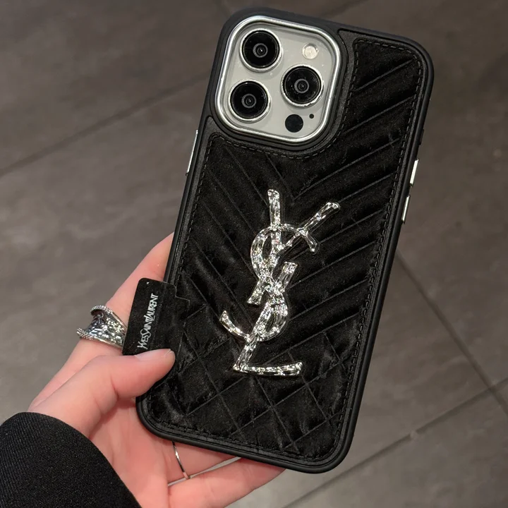 ysl multi-color crystal snow velvet iphone 16/16pro/pro max case