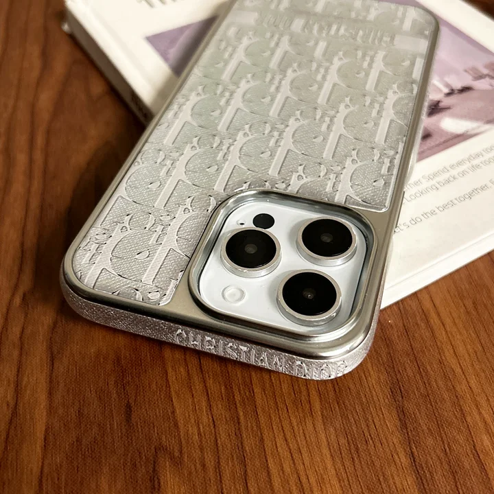 dior pink white all-over logo iphone 16/16pro/pro max case