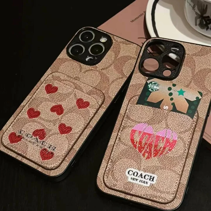 coach unicorn hearts cardholder iphone 16/16pro/pro max case