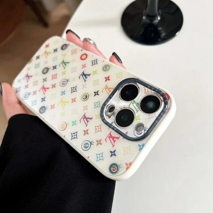  black white colorful monogram case