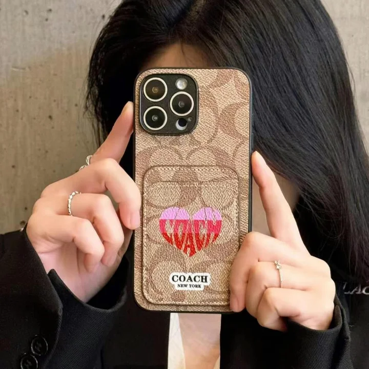 coach unicorn hearts cardholder iphone 16/16pro/pro max case