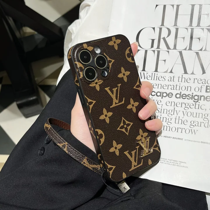 louis vuitton leather metal logo monogram iphone 16/16pro/pro max case