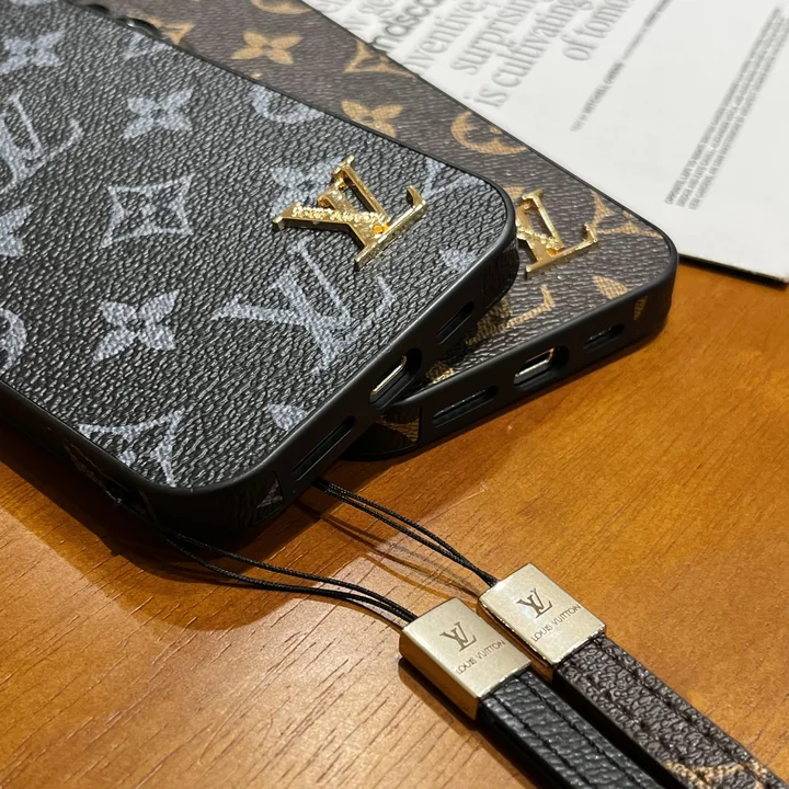 louis vuitton leather metal logo monogram iphone 16/16pro/pro max case