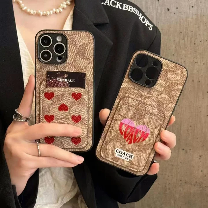 coach unicorn hearts cardholder iphone 16/16pro/pro max case