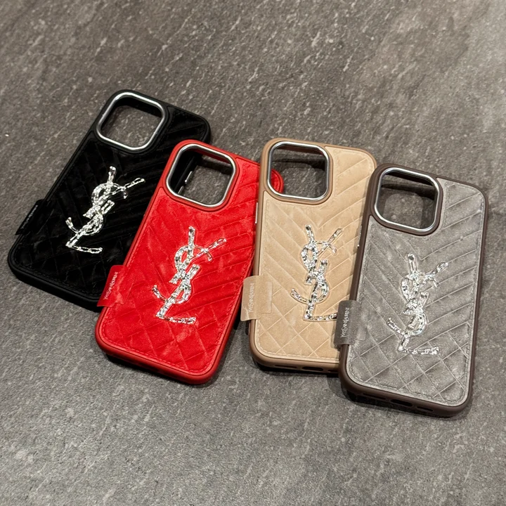 ysl multi-color crystal snow velvet iphone 16/16pro/pro max case