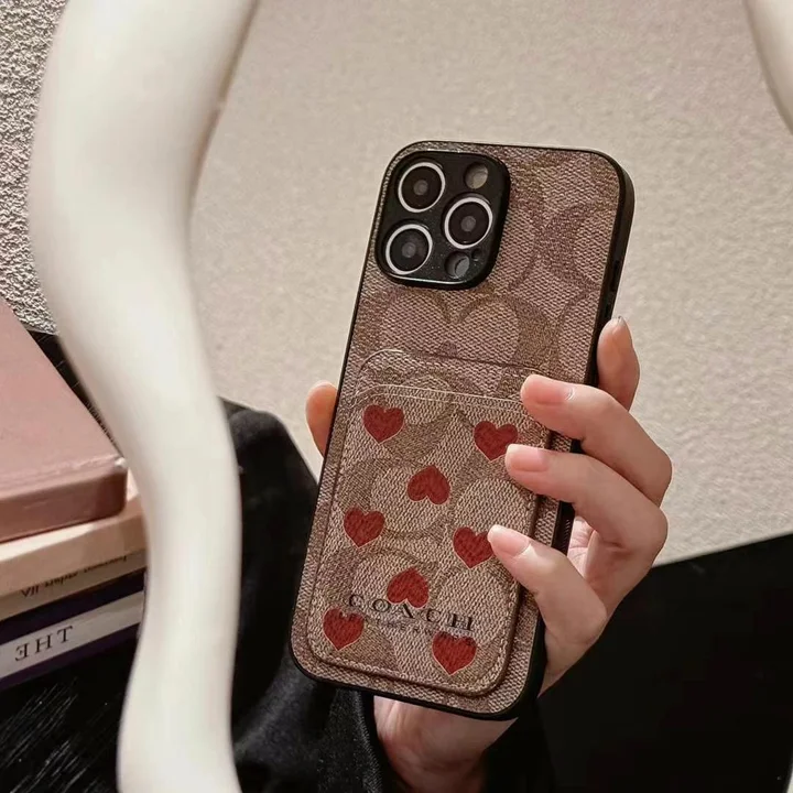coach unicorn hearts cardholder iphone 16/16pro/pro max case