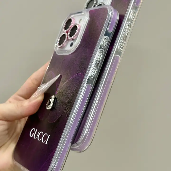 gucci teardrop crystal purple butterfly iphone 16/16pro/pro max case
