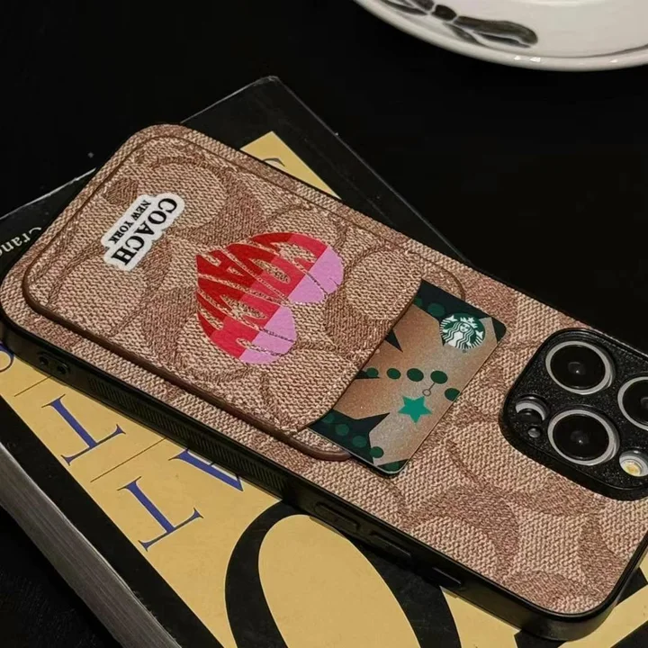 coach unicorn hearts cardholder iphone 16/16pro/pro max case